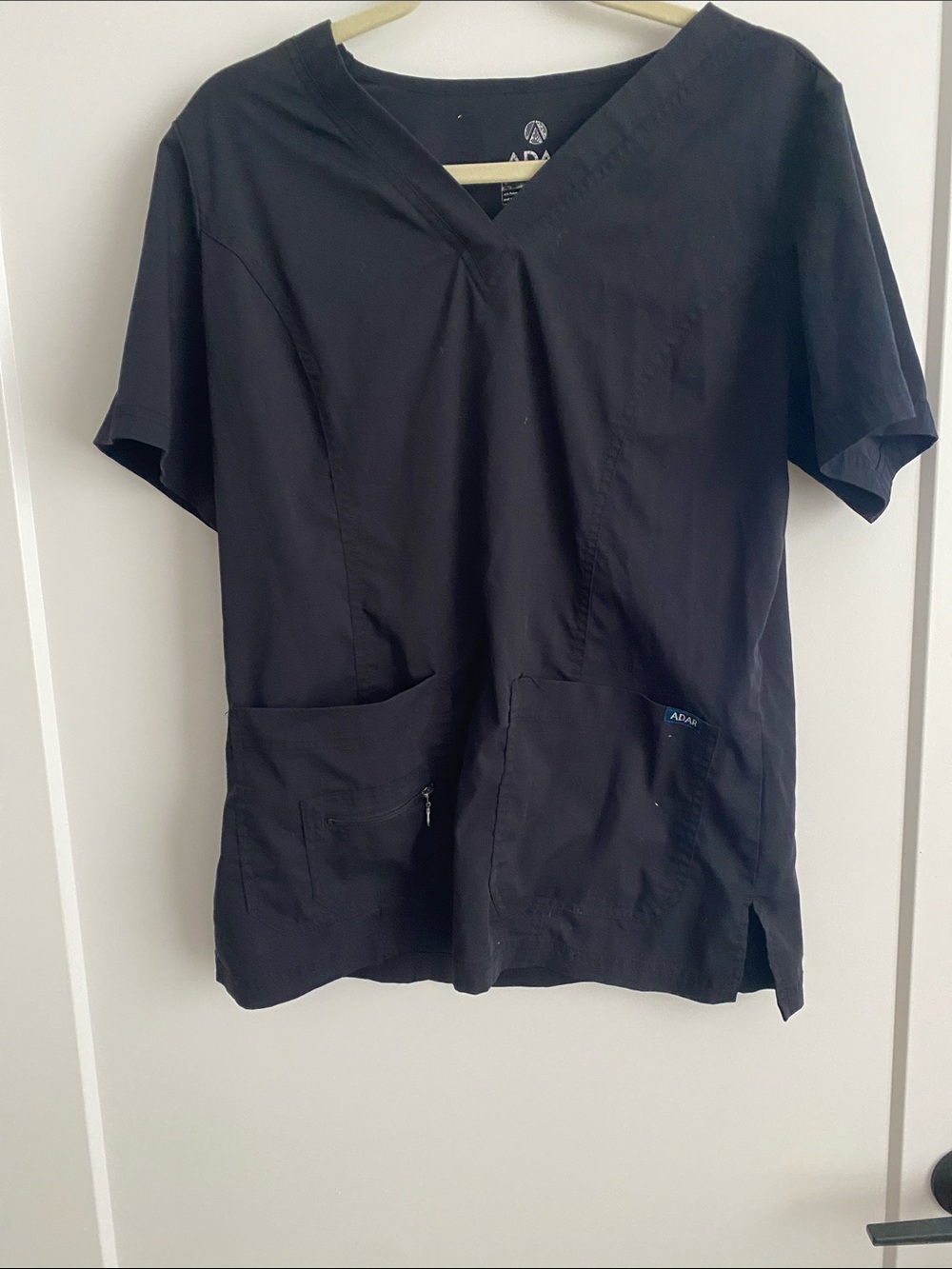 Ada Black V-Neck Short Sleeve Scrub Top